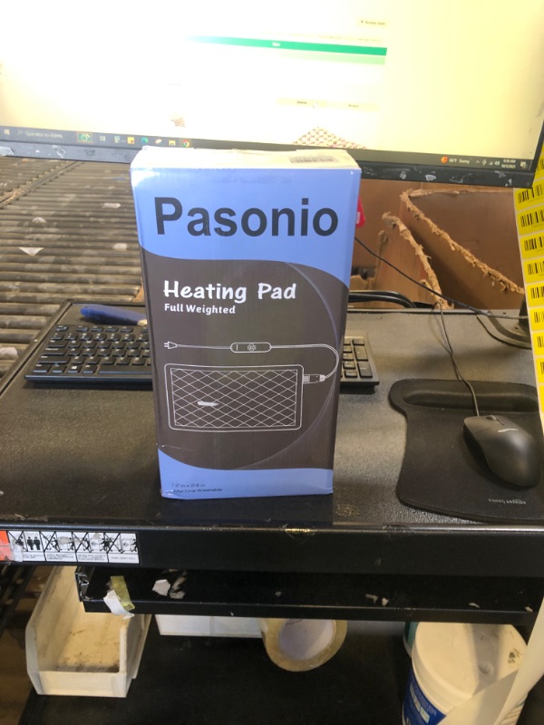 Photo 1 of Pasonio Full Weighted Electric Heating Pad for Back Pain, Cramps, Relief - Auto Shut Off - 2.3lb Heat Pad with Moist & Dry Heat Therapy Options - Hot Heated Pad - (XL 12"x24") - PYQ0Z