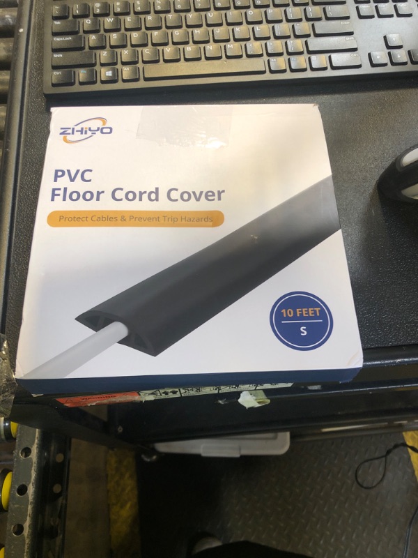 Photo 1 of Floor Cord Cover 10ft, Cord Hider Floor Beige Maple Wood, Floor Cable Management Prevent Cable Trips, Floor Cable Cover Wire Covers for Electric Power Cords, Cord Protector Cord Cavity W0.47in H0.28in