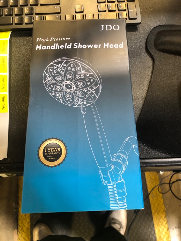 Photo 1 of 6-Setting Shower Head with Handheld, JDO High Pressure Hand held Shower Head, 4.7 Inch Chrome Detachable Showerhead Set with 59 Inch Stainless Steel Hose and Adjustable Showerhead Holder