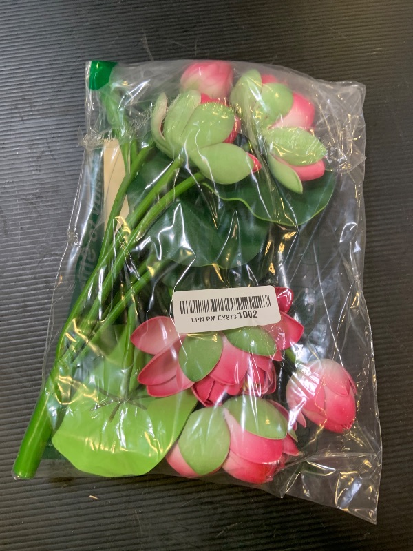 Photo 1 of SNAIL GARDEN 2 Bouquets Artificial Lotus Flowers, Real-Touch Water Lily Simulation Tabletop Flower for Party, Home Office Arrangements Indoor Outdoor Decoration