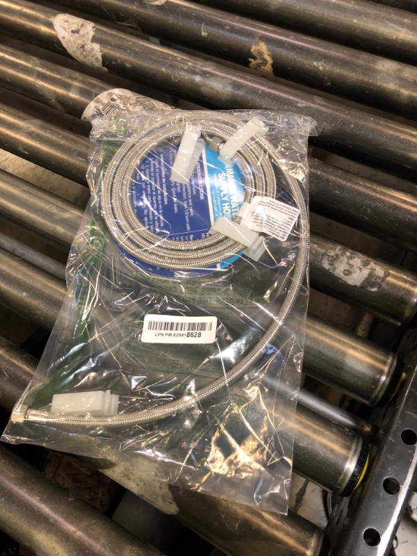 Photo 1 of Refrigerator water line - 6 FT Premium Stainless Steel Braided Ice Maker Water Hose,Food grade PEX Inner Tube Fridge Water Line with 1/4" Fittings for Refrigerator Ice Maker