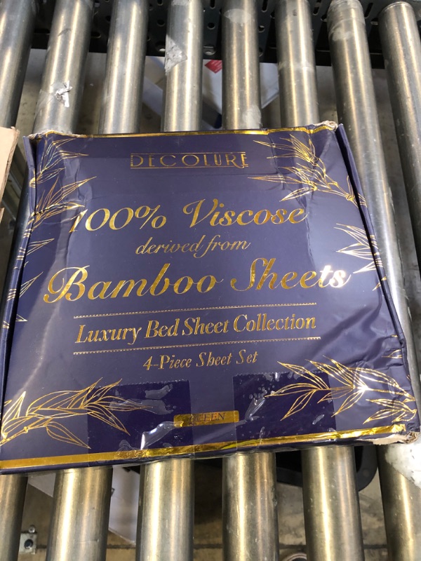 Photo 1 of DECOLURE 100% Viscose Derived from Bamboo Sheets Queen Size 4pcs - Ultra Soft & Luxuriously Cooling, 17" Deep Pocket, Double Stitching, Perfect for Hot Sleepers - Queen Bed Sheets (Burgundy)