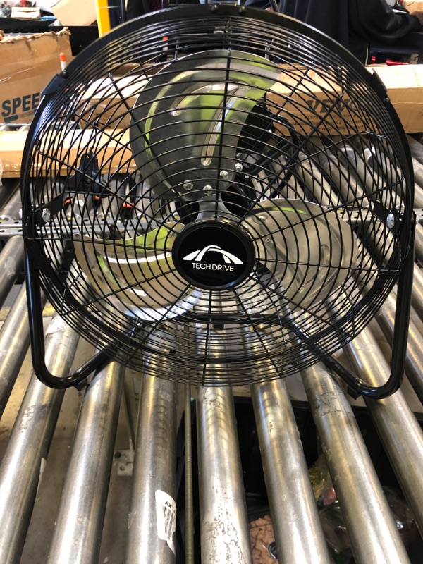 Photo 1 of Tech Drive High Velocity Floor Fan,14 inch Heavy Duty Metal Industrial Fans,3 Powerful Speed,360° Adjustable Tilting and All Metal Construction,Black
