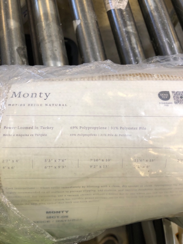 Photo 1 of Loloi Amber Lewis Monty Collection MOT-03 Ivory/Beige 6'-7" x 9'-3", .50" Pile Height, Area Rug