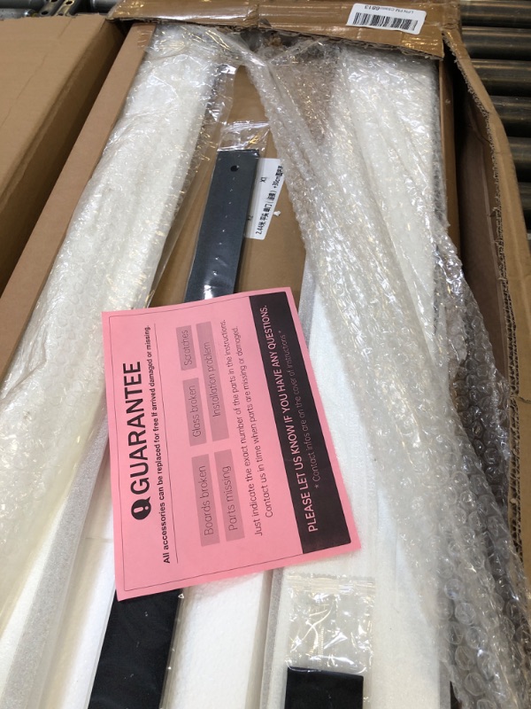 Photo 1 of ROYMELO 48x84 Inch Glass Sliding Barn Door Slab and 8ft Hardware Kit Included, 5 Frosted Glass, LVL Wood Panel Covered with White Water-Proof Scratch-Proof PVC Surface, Simple DIY Assembly