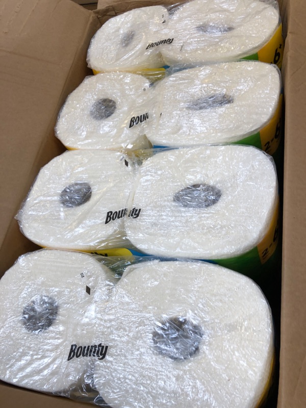 Photo 1 of Bounty Quick-Size Paper Towels, White, 8 Family Triple Rolls = 27 Regular Rolls