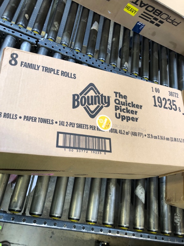 Photo 1 of Bounty Quick-Size Paper Towels, White, 8 Family Triple Rolls = 27 Regular Rolls