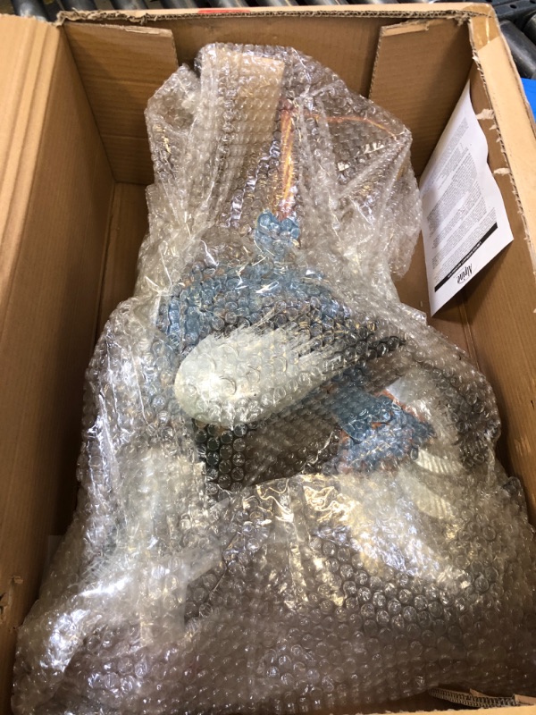 Photo 1 of Alpine Corporation JUM390 Silver Tailed Rooster Statue, Playful Outdoor Decor for Patio, Lawn & Garden, 23" H, Blue