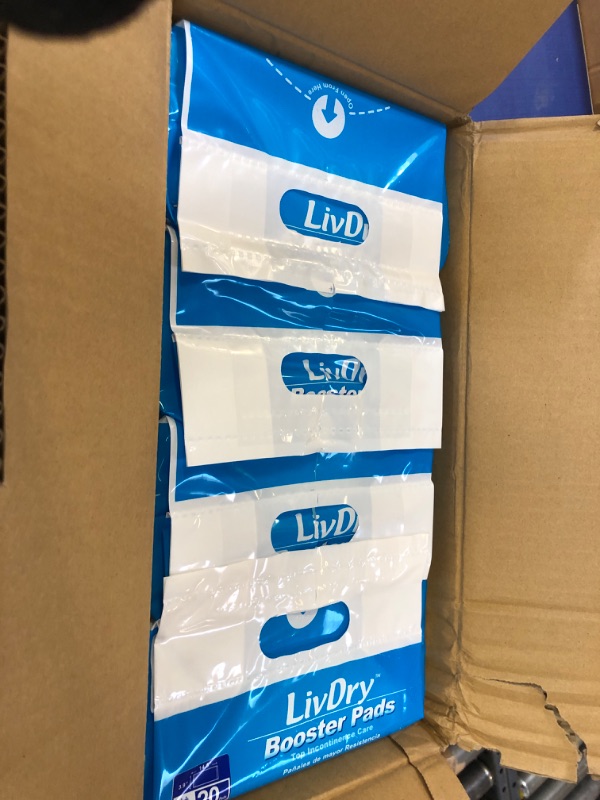 Photo 1 of LivDry Incontinence Booster Pads, Use with Adult Diapers for Women and Men, Extra Comfort Softness, Disposable Pad (160 Count, Regular Length)