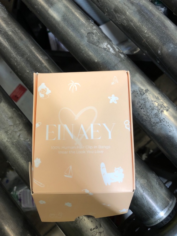 Photo 1 of EINAEY Clip in Bangs, 100% Real Human Hair Natural Black Fake Bangs Clip in Hair Extensions French Bangs Fringe with Temples Hairpieces for Women Curved Curtain Bangs for Daily Wear