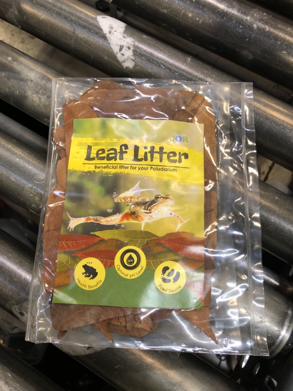Photo 1 of JOR Mahogany Leaves, Vivarium Leaf Litter for Frogs, Mixing with Substrate, Maintains Humidity and pH Levels, Creates Natural Bioactive Habitat, Additional Food (2” Small, 50 Pack, Mahogany Leaf)