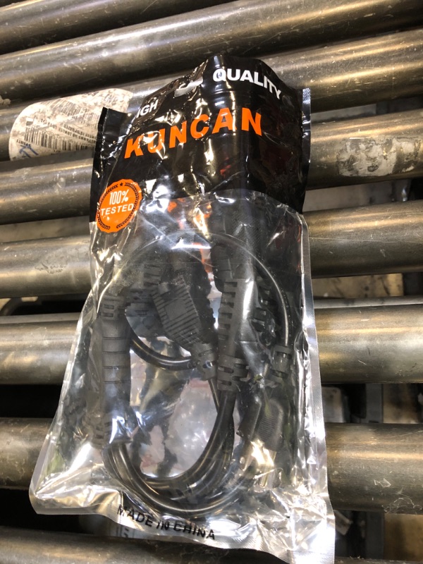 Photo 1 of KUNCAN 3-Outlet Splitter Extension Cord - 3 Prong 1 to 3 Way Power Splitter Extension Cable, 1FT 16AWG 13A/1625W, NEMA 5-15P to 3*NEMA 5-15R Y Style Extension Cord (Black 2-Pack)