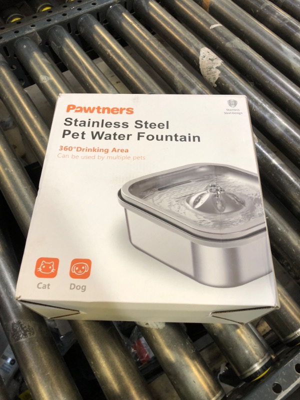 Photo 1 of Cat Water Fountain Stainless Steel: 4L/140oz Pet Fountain Water Bowl Indoor, Automatic Dog Drinking Dispenser, Cat Feeding Watering Supplies, Metal Kitty Waterer Fountain, 1 Replacement Filters