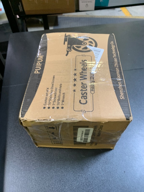 Photo 1 of Caster Wheels 4 Inch, Heavy Duty Caster Set of 4, Swivel Castor Wheel with Dual Locking Brakes, Silent Polyurethane (PU) Wheels, 360° Rotation, for Furniture and Workbench, Load 2600lbs