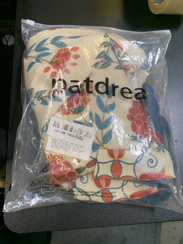 Photo 1 of patdrea Red Floral Linen Apron with Pocket,Vintage Stylish Kitchen and Garden Aprons for Women and Men, Crisscross Back Straps, Unisex Aprons for Chef,BBQ,Drawing L: 35" W: 35"