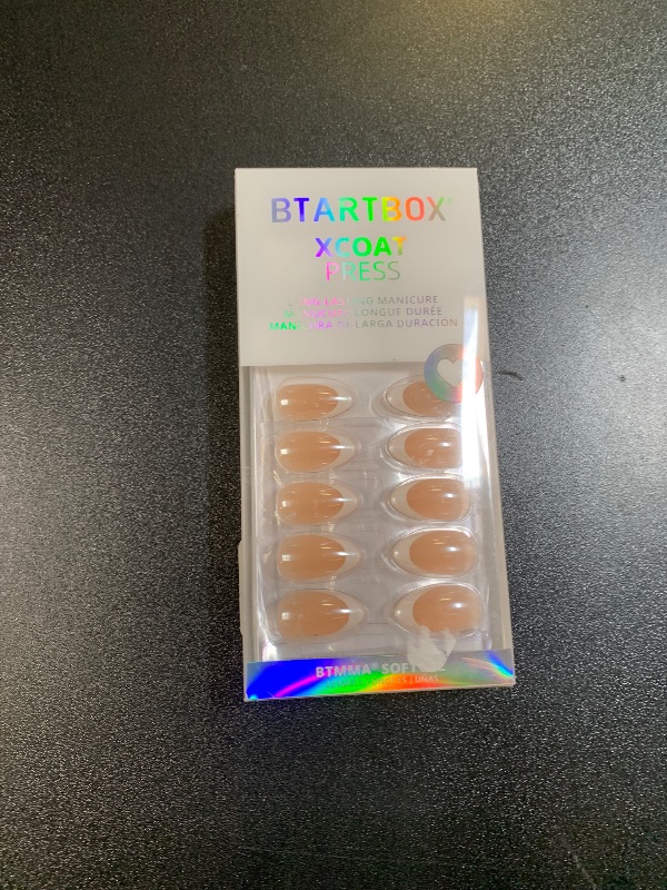 Photo 1 of French Tip Press On Nails - BTArtbox White Almond Medium Reusable Stick On Nails in 15 Sizes - 30 Soft Gel Fake Nail Kit for Women Gift, Classic