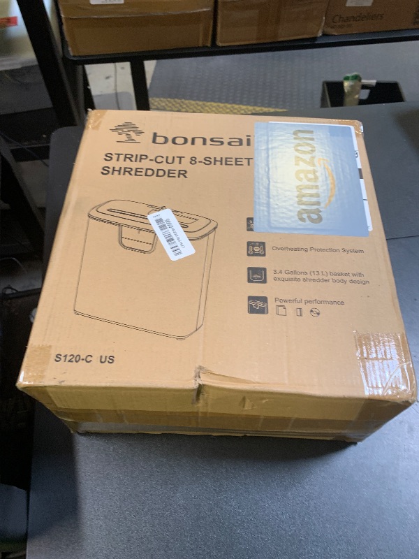 Photo 1 of Bonsaii Paper Shredder for Home Use, 8-Sheet StripCut Home Office Shredder, CD/Credit Card Shredder Machine with Overheat Protection, 3.4 Gallons Wastebasket