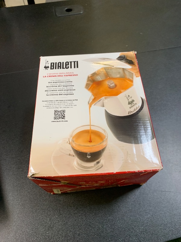 Photo 1 of Bialetti - New Brikka, Moka Pot, the Only Stovetop Coffee Maker Capable of Producing a Crema-Rich Espresso, 4 Cups (5,7 Oz), Aluminum and Black