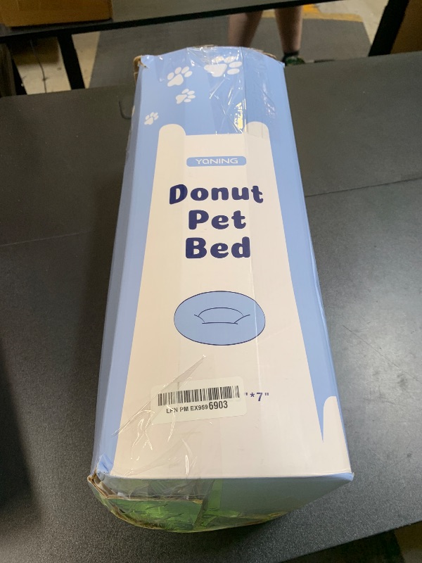 Photo 1 of Yaning Donut Dog Beds for Small Dogs, Calming Round Cat Beds for Indoor Cats, Cute 3D Textured Flower Pet Bed with Removable Washable Cover and Anti-Slip Bottom?Purple?23"?