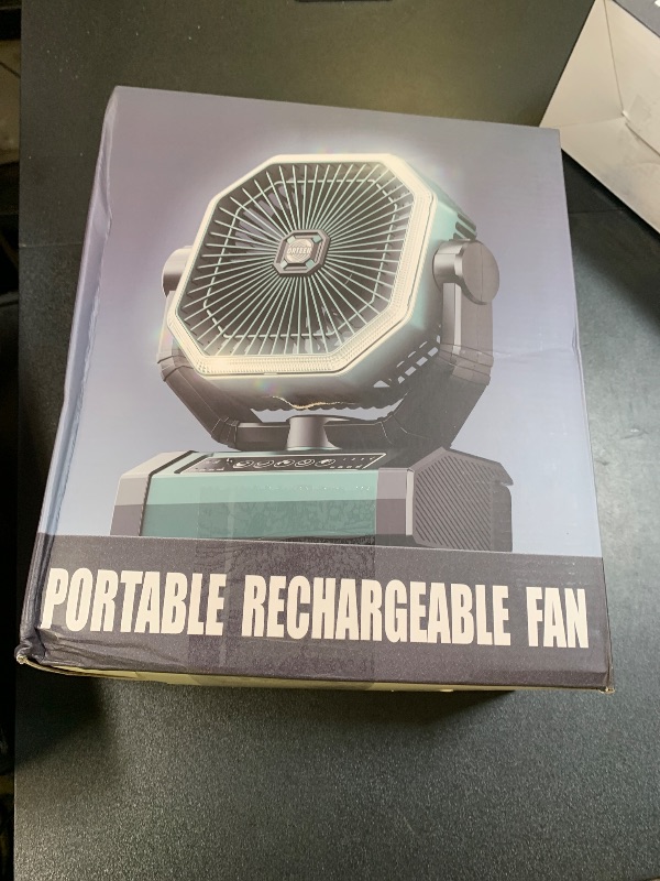Photo 1 of Portable Rechargeable Fan - 9-Inch Camping Fan for Tent, 20000mAh(60Hrs) Battery Operated Fan for Camping, Auto Oscillation Cordless Fans, Tent Fans with Remote/Light, 4 Speeds, 4 Timing, Outdoor