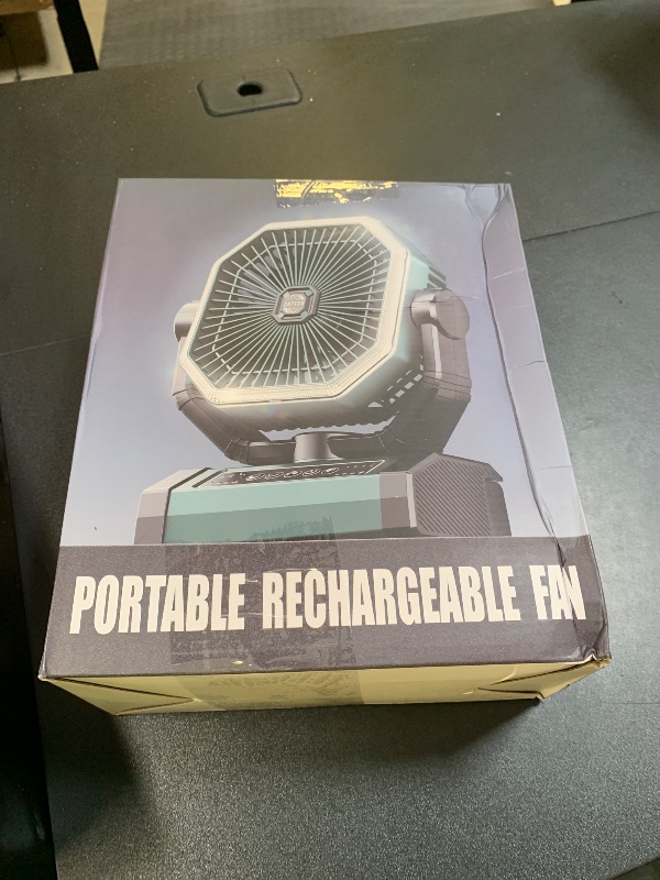 Photo 1 of Portable Rechargeable Fan - 9-Inch Camping Fan for Tent, 20000mAh(60Hrs) Battery Operated Fan for Camping, Auto Oscillation Cordless Fans, Tent Fans with Remote/Light, 4 Speeds, 4 Timing, Outdoor