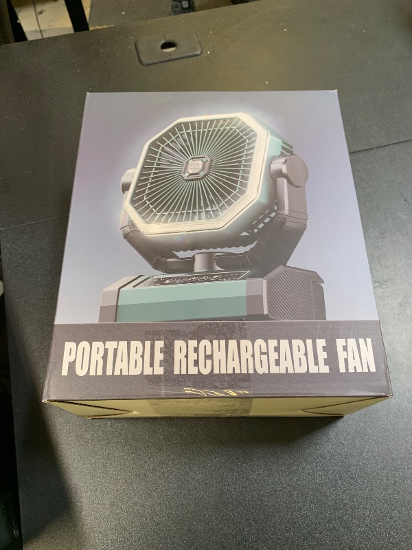 Photo 1 of Portable Rechargeable Fan - 9-Inch Camping Fan for Tent, 20000mAh(60Hrs) Battery Operated Fan for Camping, Auto Oscillation Cordless Fans, Tent Fans with Remote/Light, 4 Speeds, 4 Timing, Outdoor
