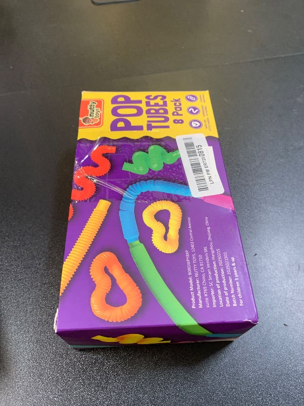 Photo 1 of Nutty Toys Pop Tubes - Sensory Toys - Endless Creativity & Fun for Kids and Toddlers |8 Pack Large| - Connect & Pop! Top ADHD Autism Fidget 2025, Best Boy & Girl Christmas Stocking Stuffers Gift Idea
