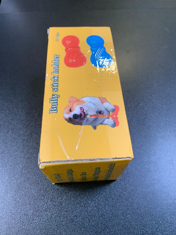 Photo 1 of YXIRENE Bully Stick Holder - Improved Dog Treat Chew Holder,Fits Various Bully Sticks,Durable Safety Hold Device to Prevent Swallowed Ends and Choking, Large/Blue.