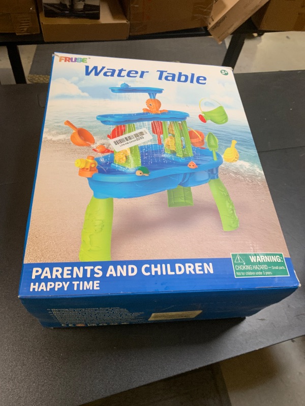 Photo 1 of FRUSE Water Table for Toddlers 3-5,3-Tier Kids Water Table with Accessories,Activity Table for Summer Beach Backyard,Outdoor Toys Water Play Table for Toddlers Kids Girls Age 3 4 5 6 7 8