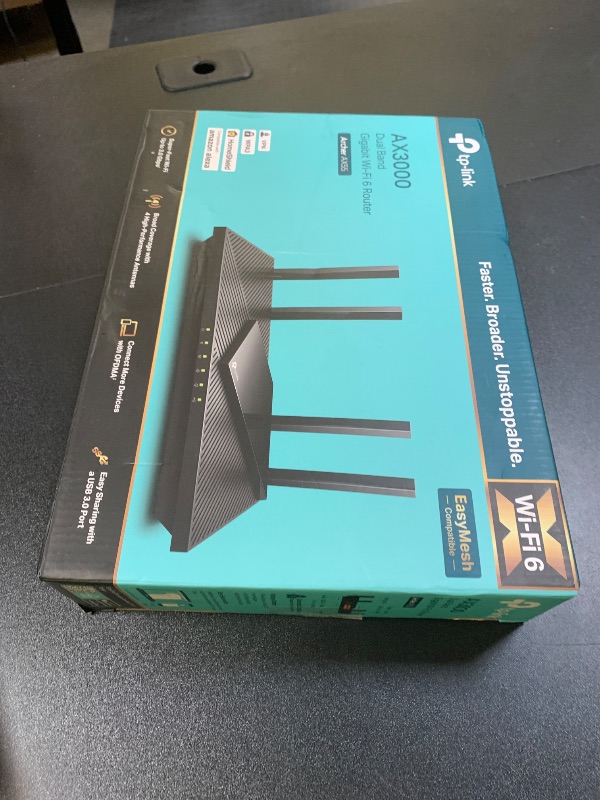 Photo 1 of TP-Link Dual-Band AX3000 Wi-Fi 6 Router Archer AX55 | Wireless Gigabit Internet Router for Home | EasyMesh Compatible | VPN Clients & Server | HomeShield, OFDMA, MU-MIMO | USB 3.0 | Secure by Design