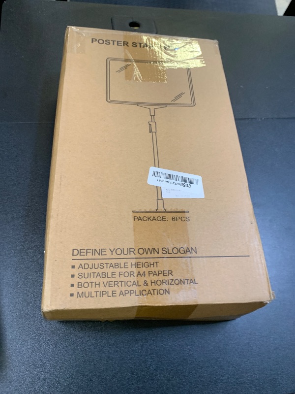 Photo 1 of RANDUN Sign Holder Stand 8.5x11 inch Sign Stand Holder for Table Sign Stands for Display Advertising Menu Tabletop - Poster Sign Stand Adjustable Floor Standing Sign Holder - 6 Pack