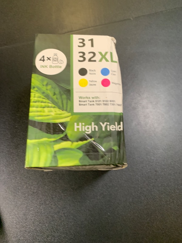 Photo 1 of 31 Ink 32XL Black Ink Bottle Set Compatible with HP Smart Tank 7602 5101 6001 5101 7602 651 6001 7301 7001 5102 7002 Printer Ink Refill
