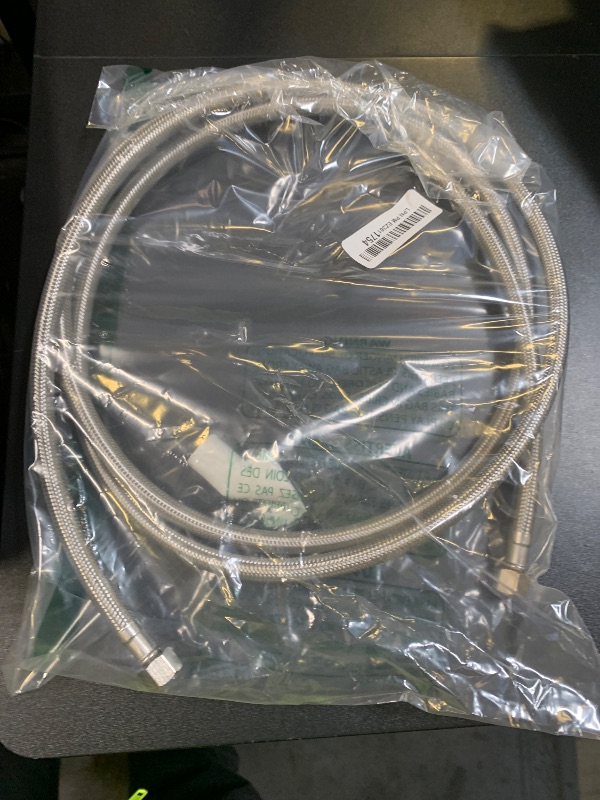 Photo 1 of 8FT Stainless Steel Braided Water Supply Line for Dishwasher and Faucet,Brass 3/8 Inch Compression x 3/8 Inch Compression Connections,Food Grade PEX Inner Tube Water Hose