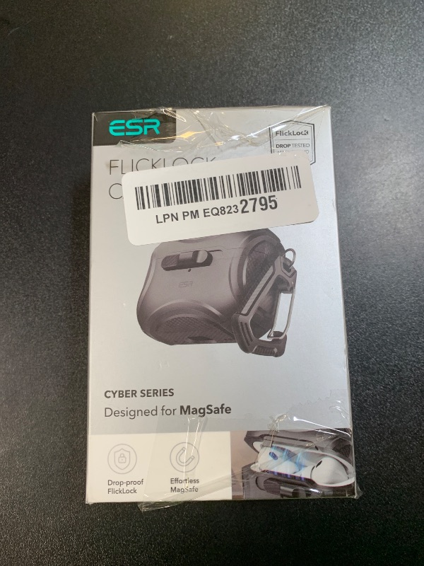 Photo 1 of ESR for AirPods Pro 2 Case (2023/2022/2019, 2nd/1st Gen), Compatible with AirPods Pro 2nd Generation (USB-C/Lightning Cable), Effortless MagSafe, Drop-Proof Lock, Easy Open, Cyber Series,Silver Grey