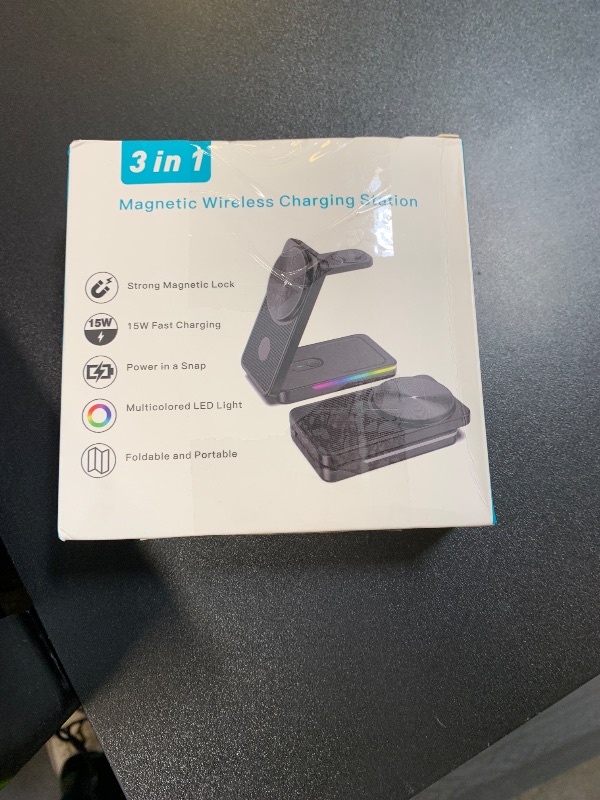 Photo 1 of 3 in 1 Magnetic Wireless Charger for Samsung, Foldable MagSafe Wireless Charging Station for Samsung Galaxy S25 Ultra/Z Fold7/Flip7/S24, Watch Charger for Galaxy Watch Ultra/8/7/Buds (for Travel)