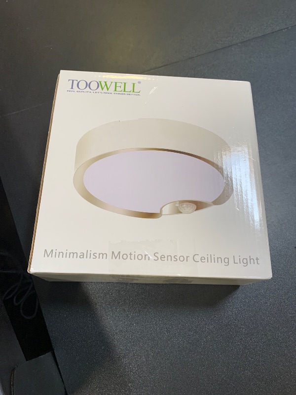 Photo 1 of TOOWELL Motion Sensor Ceiling Light Battery Operated Indoor/Outdoor LED Ceiling Lights for Closet Hallway Pantry Laundry Stairs Garage Bathroom Shower Porch Shed Wall 400LM Motion Activated Light