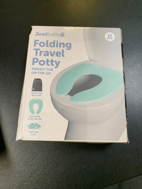 Photo 1 of Jool Baby Folding Travel Potty Training Seat for Toddlers, Fits Round & Oval Toilets, Non-Slip Suction Cups, Includes Free Travel Bag (Aqua)