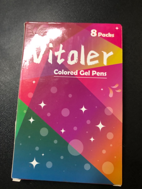 Photo 1 of Vitoler Gel Pens, 8 Pack Colored Pens, Colorful Ink Pens Retractable Silence Click Pen Cute Office School Supplies Gifts for Women