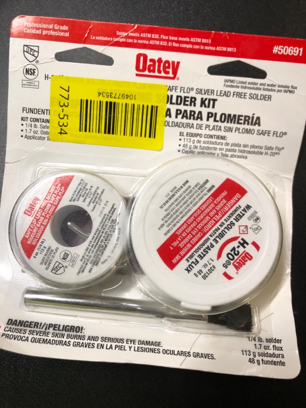 Photo 1 of Oatay Plumbing Solder Kit, 1/4 lb solder and 1.7 oz flux