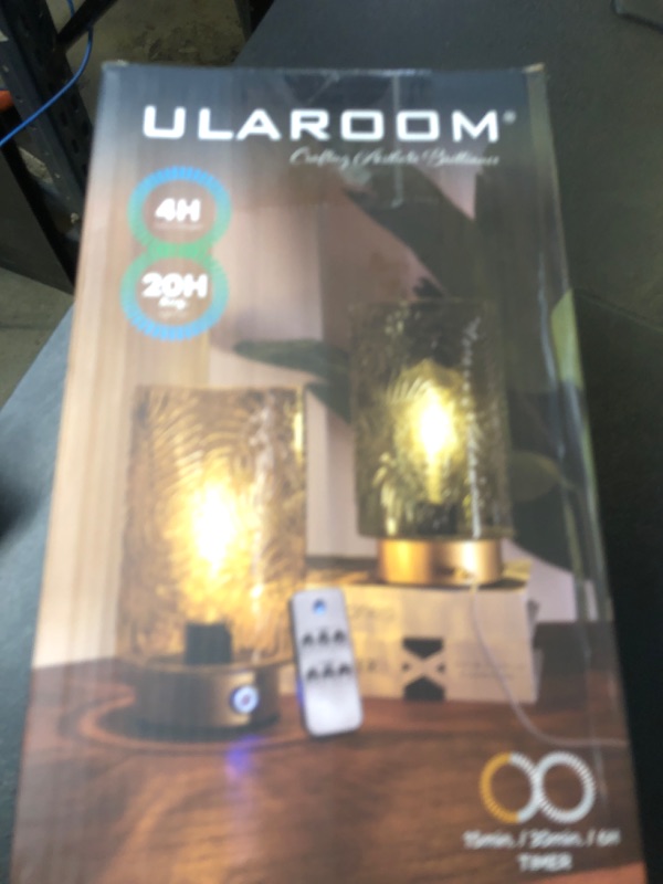 Photo 1 of ULAROOM Cordless Lamps Rechargeable Battery Operated lamp,Glass Table Lamp Remote Control-Dimmable Brightness Touch Wireless Bedside Lamp for New Home Gift/Bedroom/Kitchen/Living Room Decor Amber