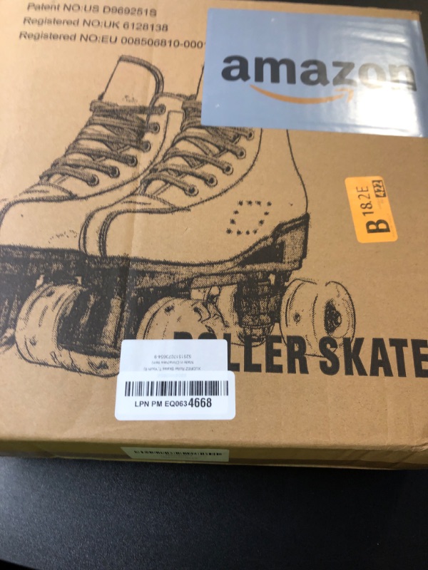 Photo 1 of XUDREZ Roller Skates for Girls, Black PU Leather with Pink Light Up Wheels, Indoor Outdoor, Size 38-US Women 7, Youth 6
