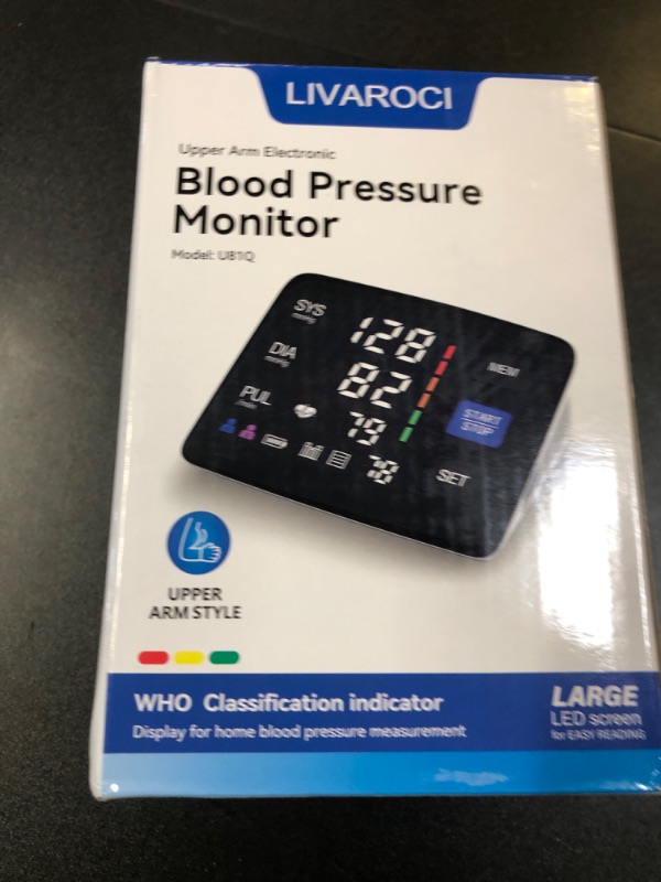 Photo 1 of Blood Pressure Monitor, 9-17'' & 13-21'' Extra Large Blood Pressure Cuff Upper Arm, LED Color Backlit Screen Automatic Digital Blood Pressure Machine with USB Cable and 4 AAA Batteries
