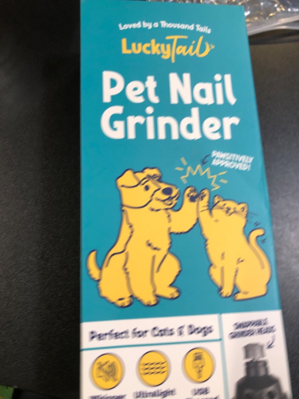 Photo 1 of LuckyTail Pet Nail Grinder for Dogs and Cats - Super Quiet and Low Vibration Electric Dog Nail Grinder with 2 LED Lights - USB Rechargeable and Cordless - 2 Speeds - Small to Large Pets - Dark Blue