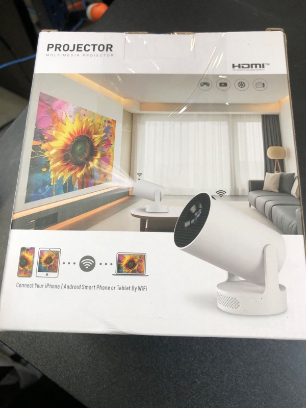 Photo 1 of Mini Portable Projector with 4K Support, Bluetooth 5.4 WIFI6, 5watt Sound Base Speaker, 160 ANSI, Android 11, 210° Rotation , Auto Keystone Correction Video Projector HY300 ULTRA