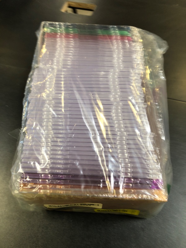 Photo 1 of Verbatim CD DVD Blu-Ray Disc Slim Storage Disc Cases 0.2 inches Assorted Colors 50 Pack (40 Clear - 10 Colors) -71128