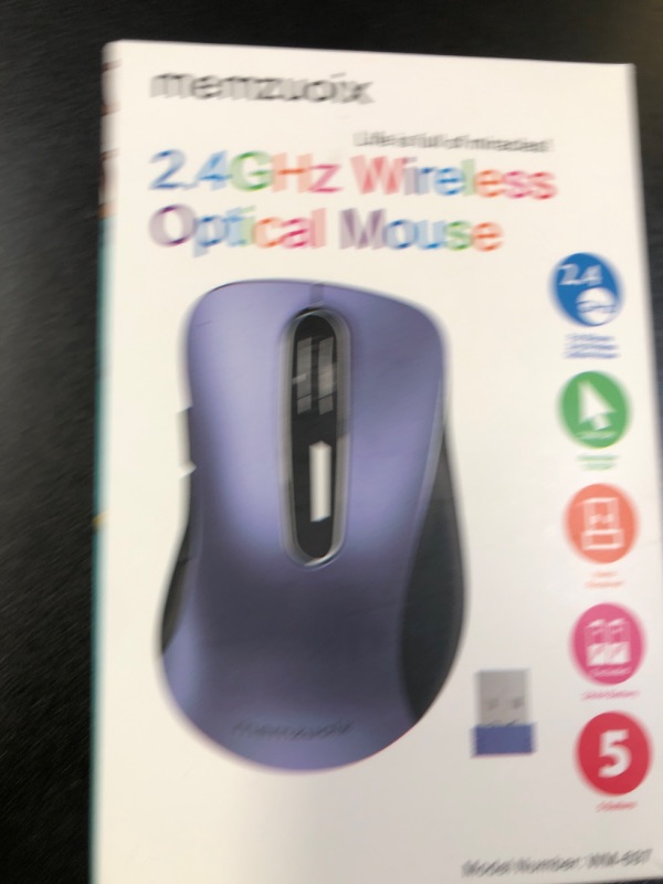Photo 1 of memzuoix 2.4G Wireless Mouse, 1400 DPI Mobile Optical Cordless Mouse with USB Receiver, Portable Computer Mice Wireless Mice for Laptop, PC, Desktop, MacBook, 5 Buttons (Navy Blue)