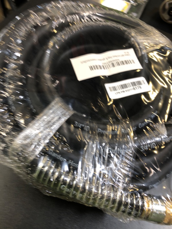 Photo 1 of Guitrees 50FT 3/4 Heavy Duty Rubber Garden Hose - 200psi Working, 1000psi Burst - Hot/Cold Water - Five-Layered Braiding for Durability - Versatile for Gardening, Agriculture, Construction(Black)