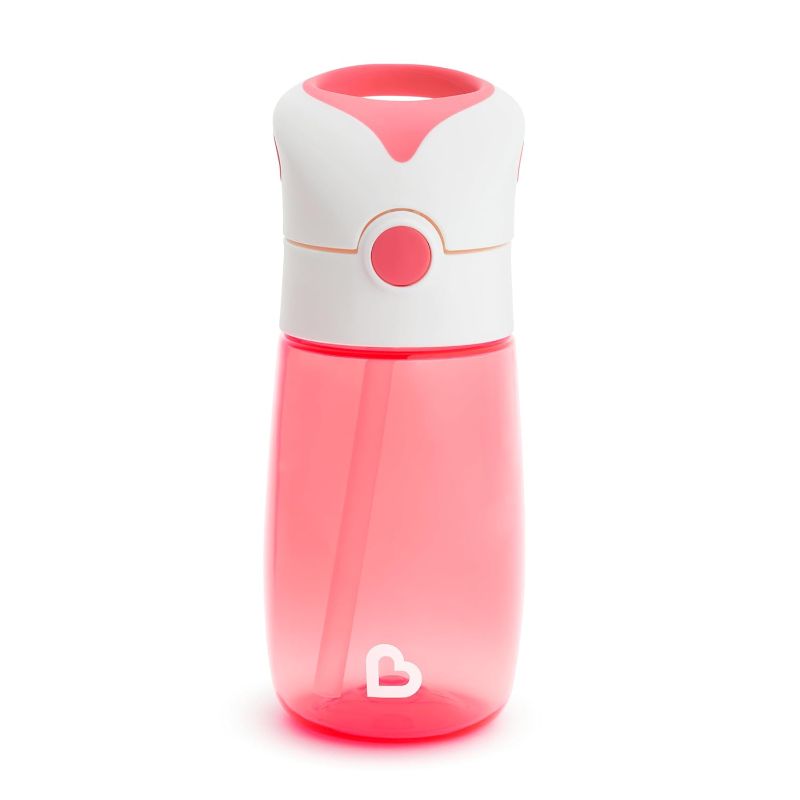 Photo 1 of Munchkin® Flip & Go™ Toddler Sippy Cup with Straw, 12 Ounce, Ultra Durable Tritan Material, Pink