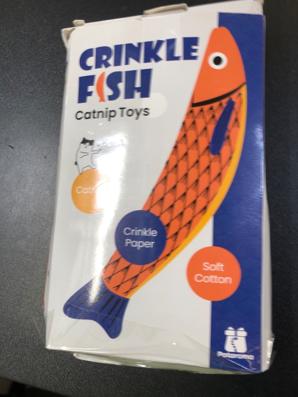Photo 1 of Potaroma Cat Toys Saury Fish, 3 Pack, Catnip Crinkle Sound, Soft and Durable, Interactive Kitten Kicker for Indoor Kitty Exercise 9.4 Inches for All Breeds
