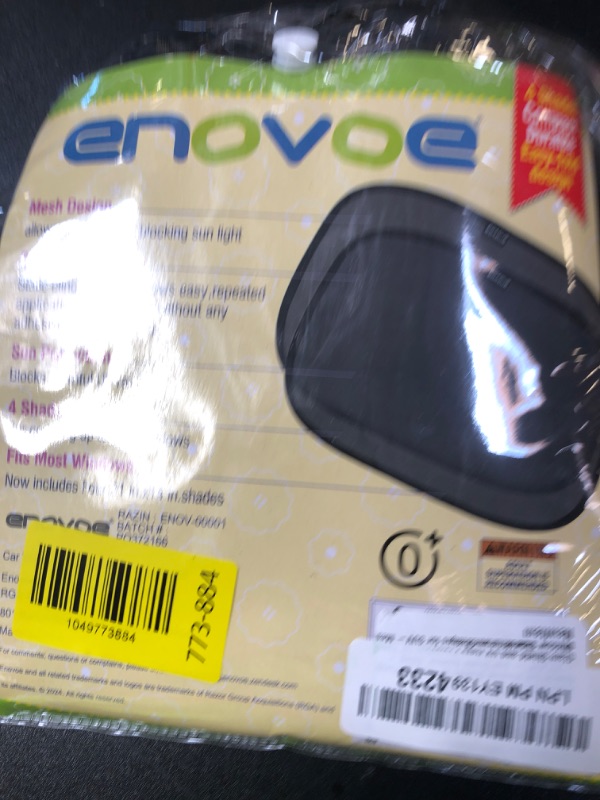Photo 1 of Enovoe Car Window Shade for Baby - (4 Pack) - Medium - 19" x 12" - Cling Car Sun Shade for Windows - Sun, Glare and UV Rays Protection for Your Child